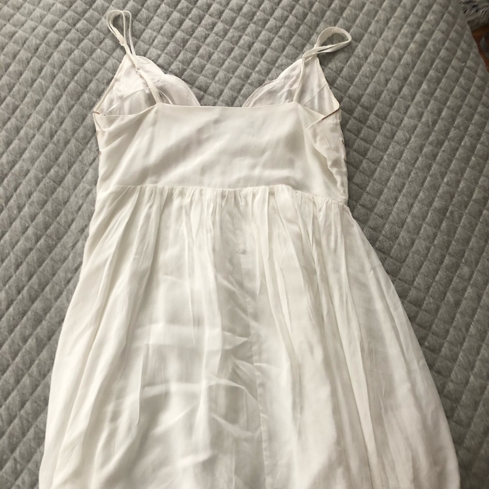 White Floral‑Embroidered Boho Skater Mini Dress